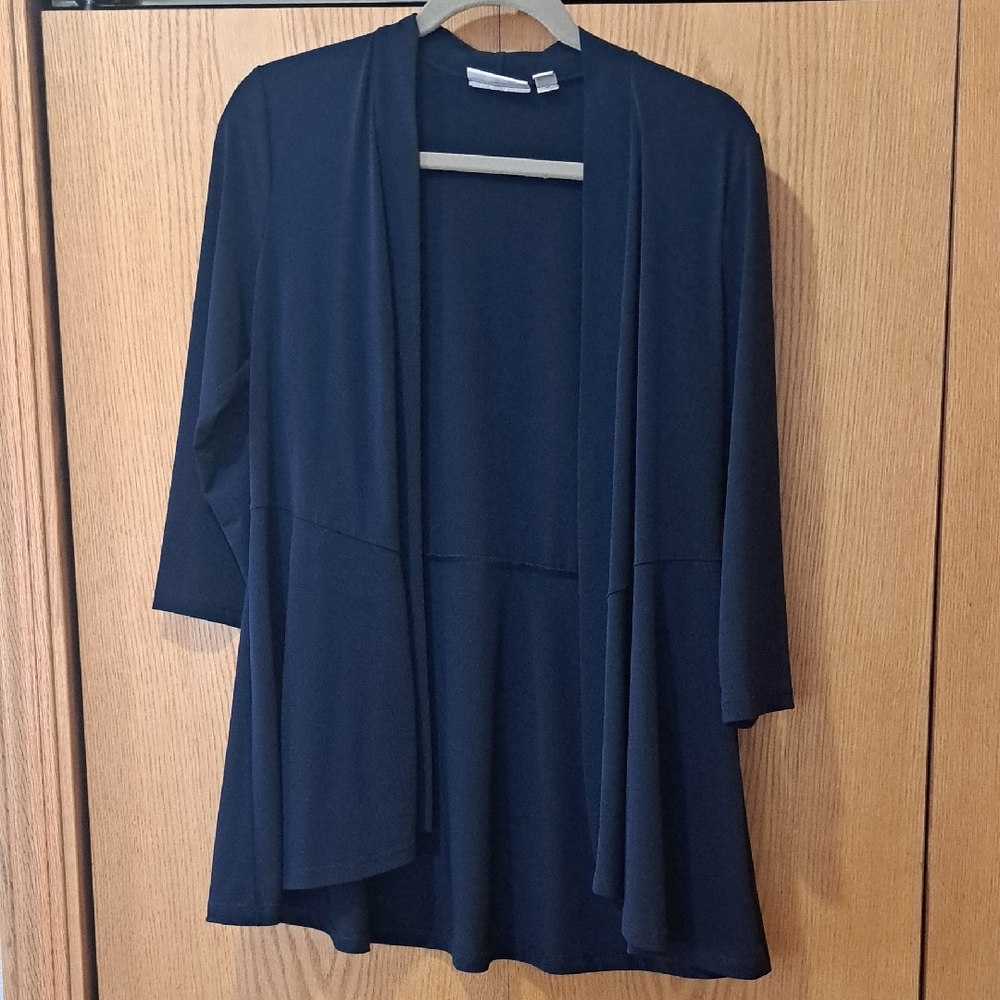 Susan Graver Midnight Blue Cardigan Liquid Knit